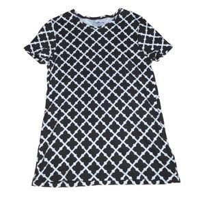 Croft & Barrow Classic Tee Black White Print Shirt - women’s Small